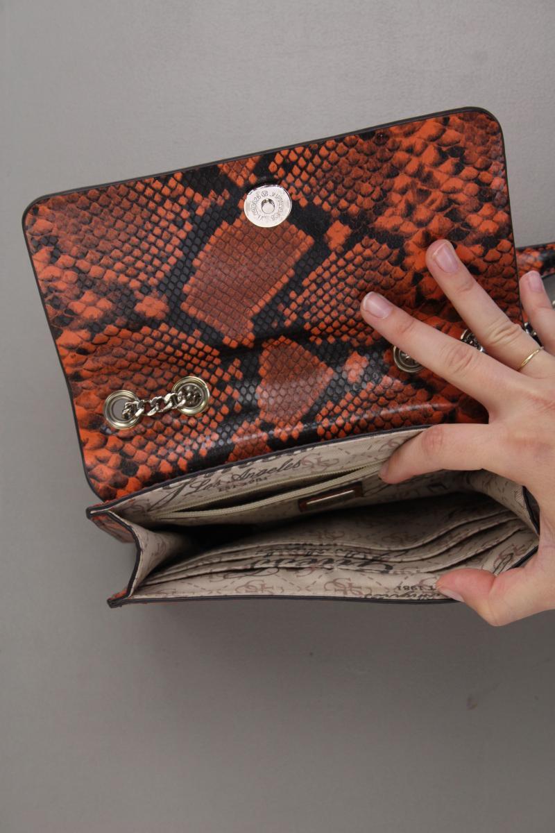 Guess Schultertasche mit Tierdruck neuwertig orange aus Kunstleder
