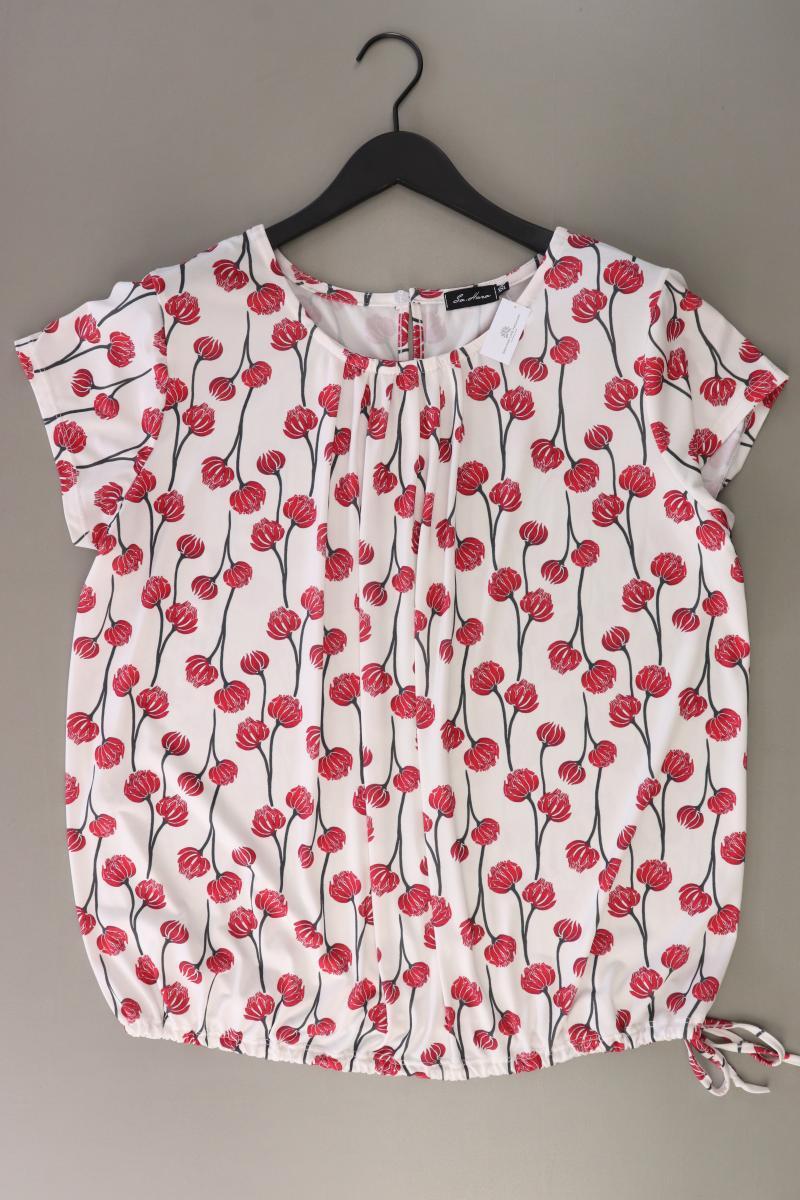 Sa.hara Bluse Gr. XXL mit Blumenmuster Kurzarm rot
