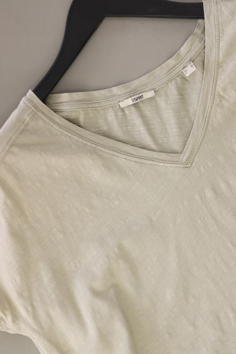 Esprit Shirt mit V-Ausschnitt Gr. M Kurzarm grün aus Baumwolle