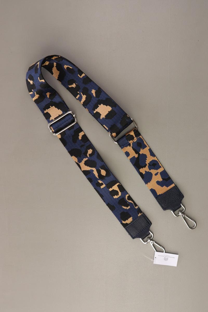 Taschenriemen mit Tierdruck neuwertig blau aus Leder