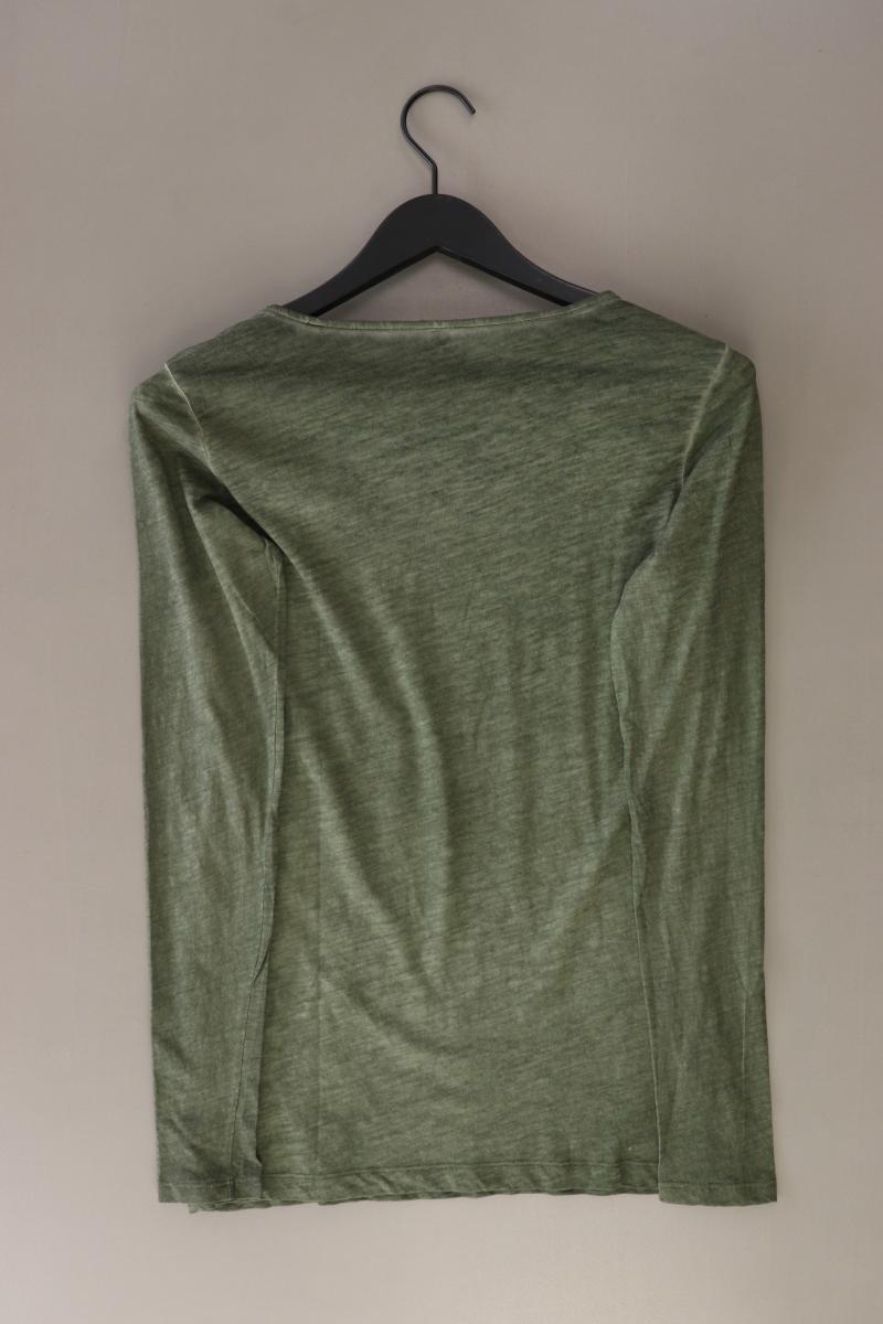 QS by s.Oliver Printshirt Gr. S Langarm olivgrün aus Baumwolle