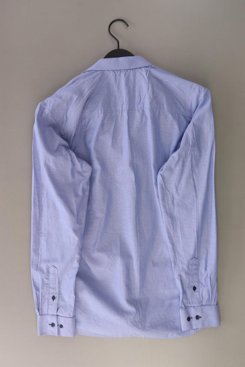 Jack & Jones Langarmhemd für Herren Gr. M blau aus Baumwolle