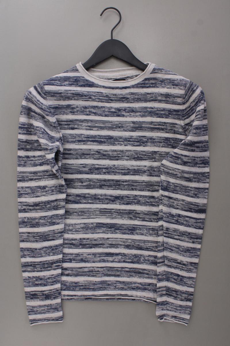 DSTREZZED Feinstrickpullover für Herren Gr. S gestreift blau aus Baumwolle