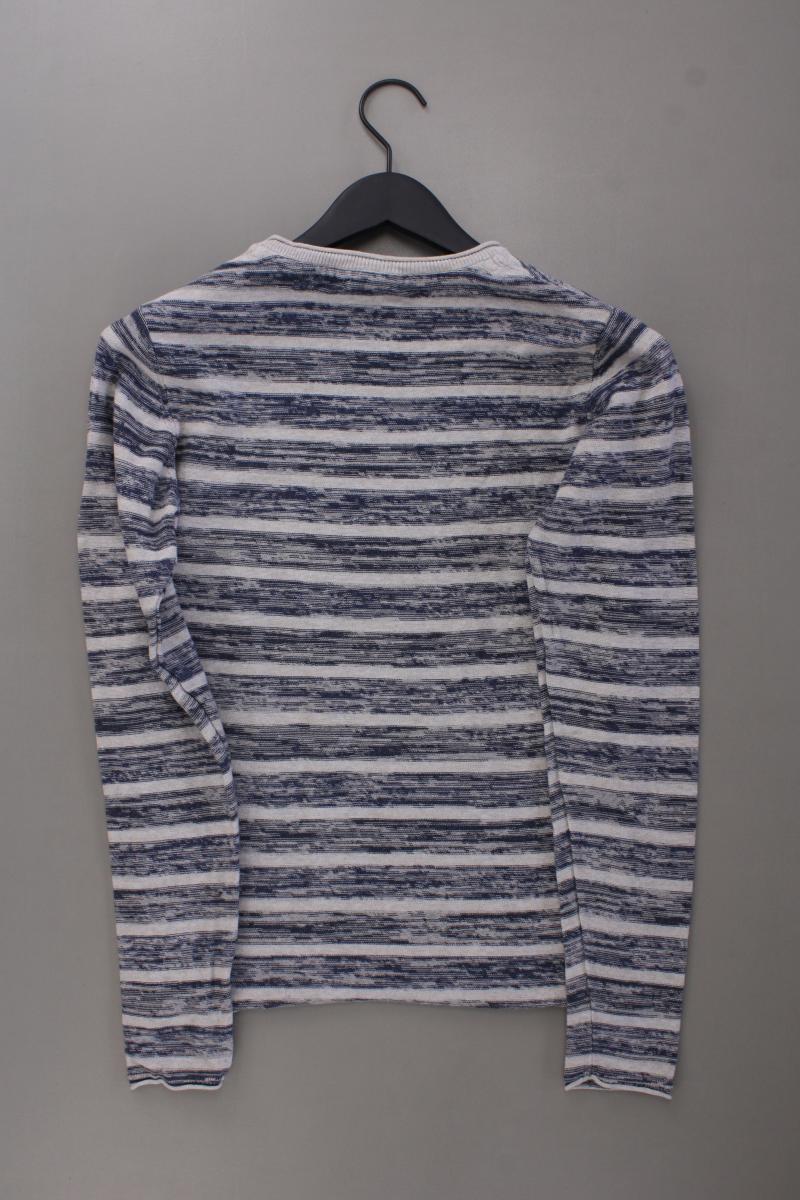 DSTREZZED Feinstrickpullover für Herren Gr. S gestreift blau aus Baumwolle