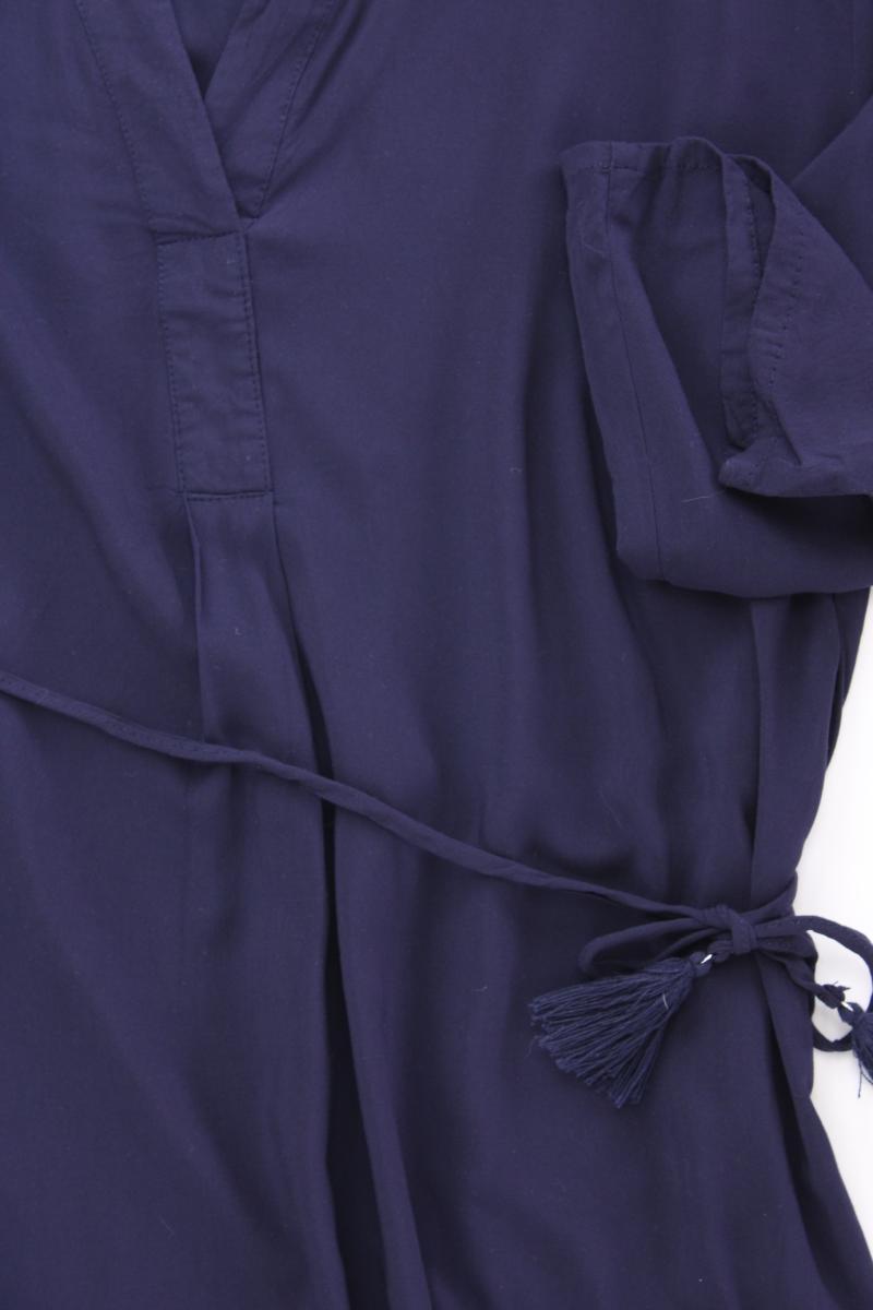 Esprit Midikleid Gr. M mit Gürtel 3/4 Ärmel blau aus Viskose