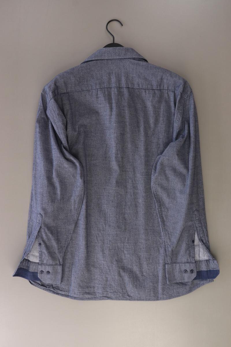 Walbusch Langarmhemd für Herren Gr. Hemdgröße 43/44 blau aus Baumwolle
