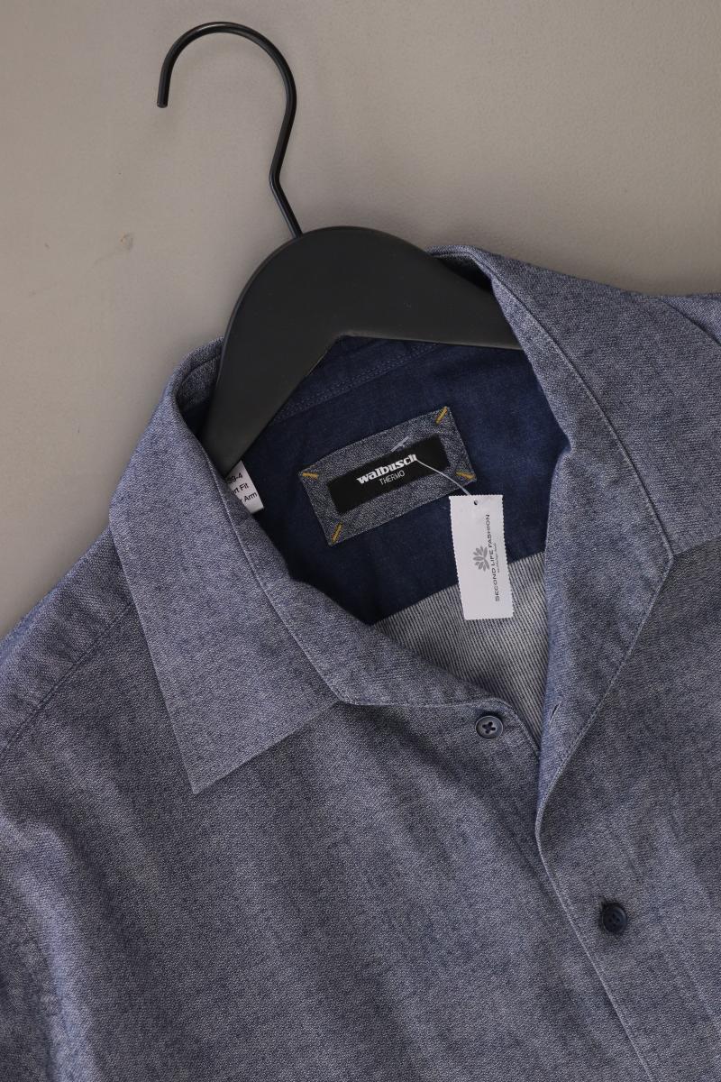 Walbusch Langarmhemd für Herren Gr. Hemdgröße 43/44 blau aus Baumwolle