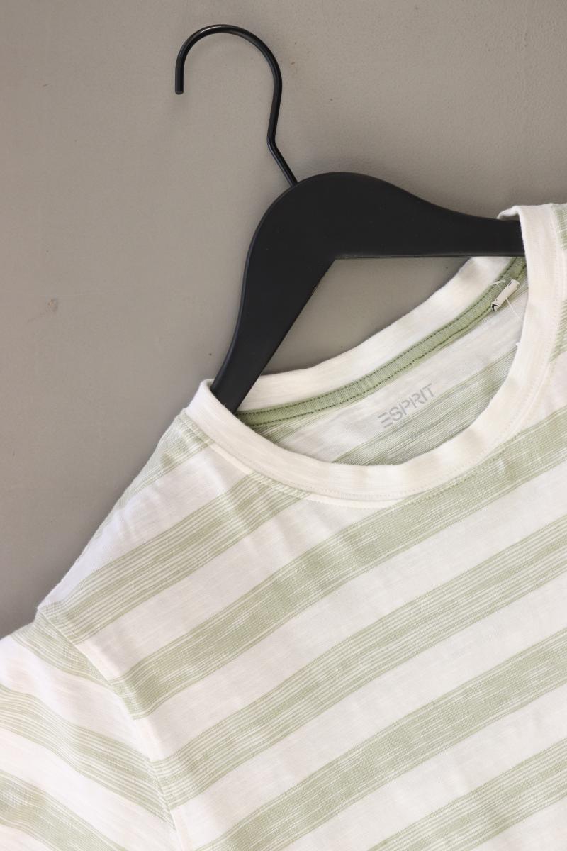 Esprit Ringelshirt für Herren Gr. S gestreift Kurzarm grün aus Baumwolle