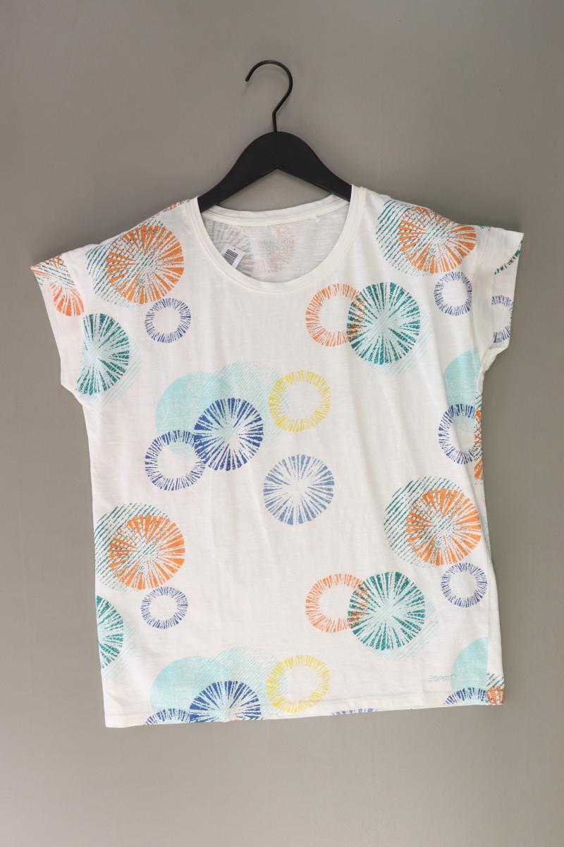 Esprit Printshirt Gr. XS Kurzarm weiß aus Baumwolle