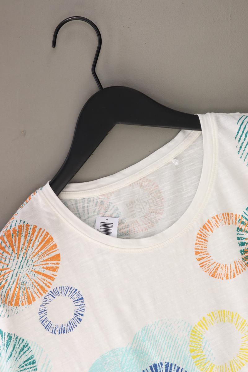 Esprit Printshirt Gr. XS Kurzarm weiß aus Baumwolle