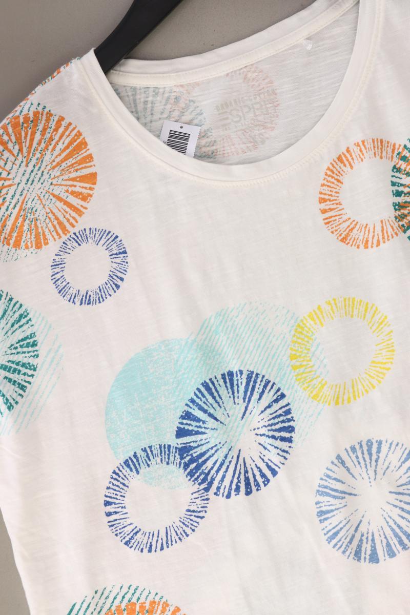 Esprit Printshirt Gr. XS Kurzarm weiß aus Baumwolle