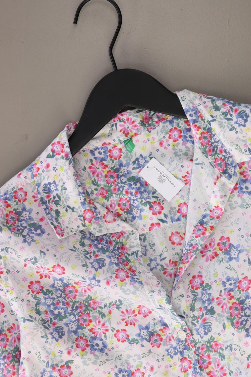 Benetton Langarmbluse Gr. XS mit Blumenmuster mehrfarbig aus Baumwolle