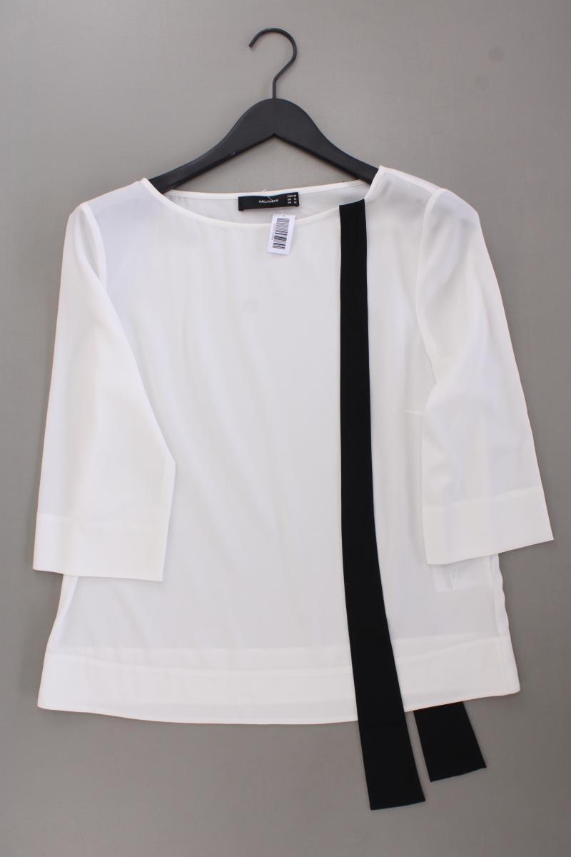 Hallhuber Classic Bluse Gr. 40 neuwertig 3/4 Ärmel weiß aus Polyester