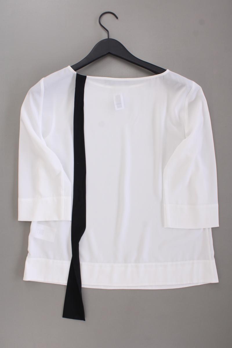 Hallhuber Classic Bluse Gr. 40 neuwertig 3/4 Ärmel weiß aus Polyester