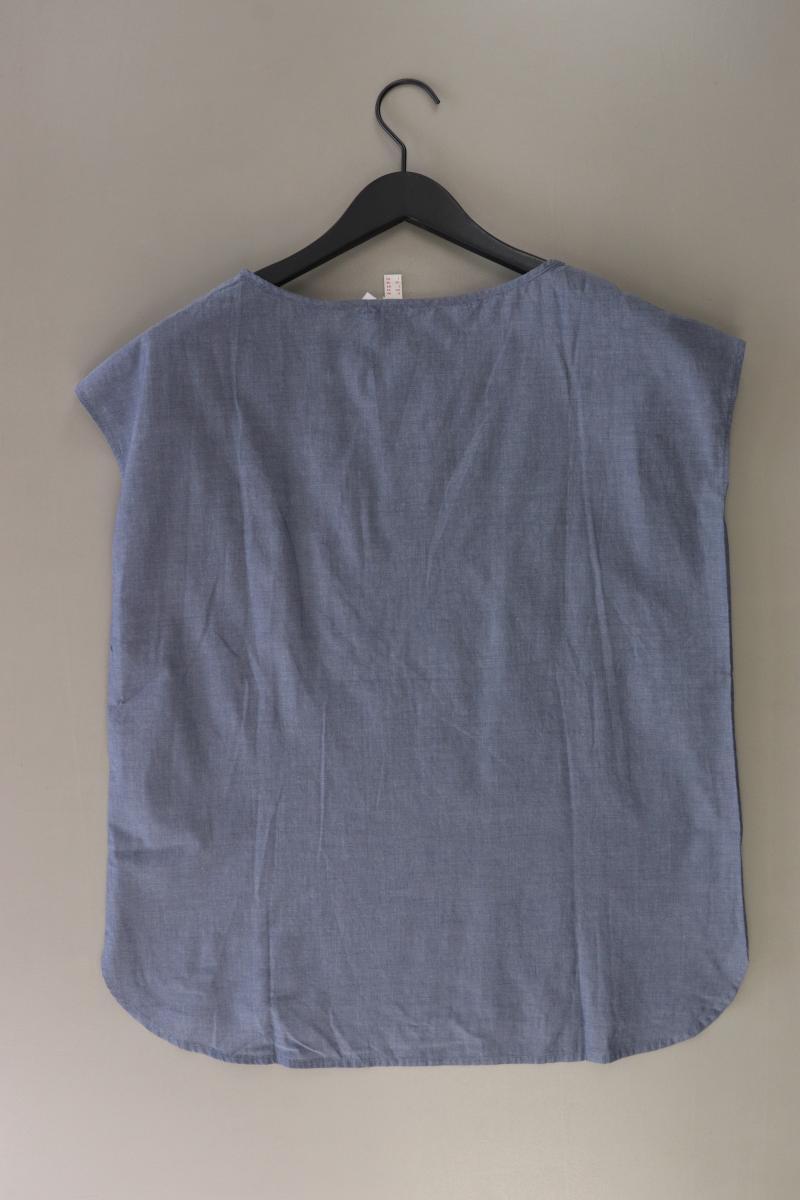 Esprit Kurzarmbluse Gr. 40 blau aus Baumwolle