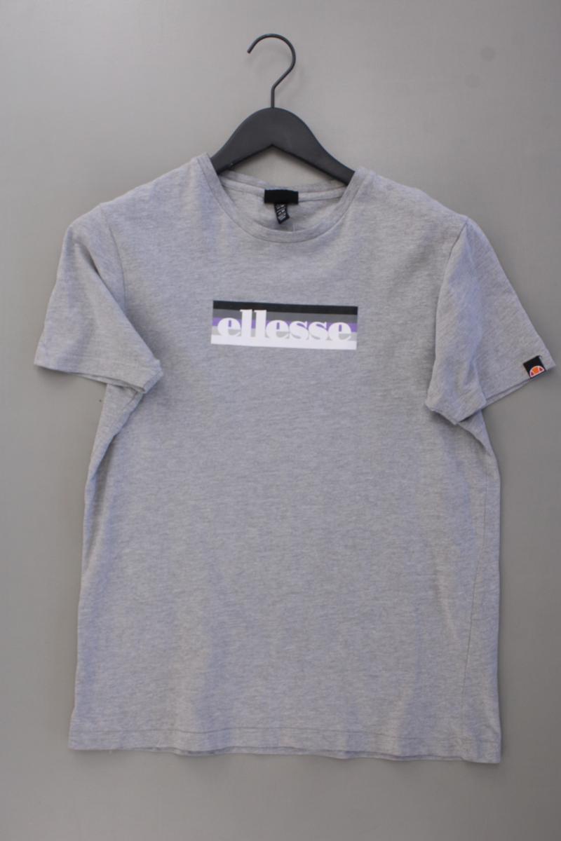 ellesse Printshirt für Herren Gr. M Kurzarm grau aus Baumwolle