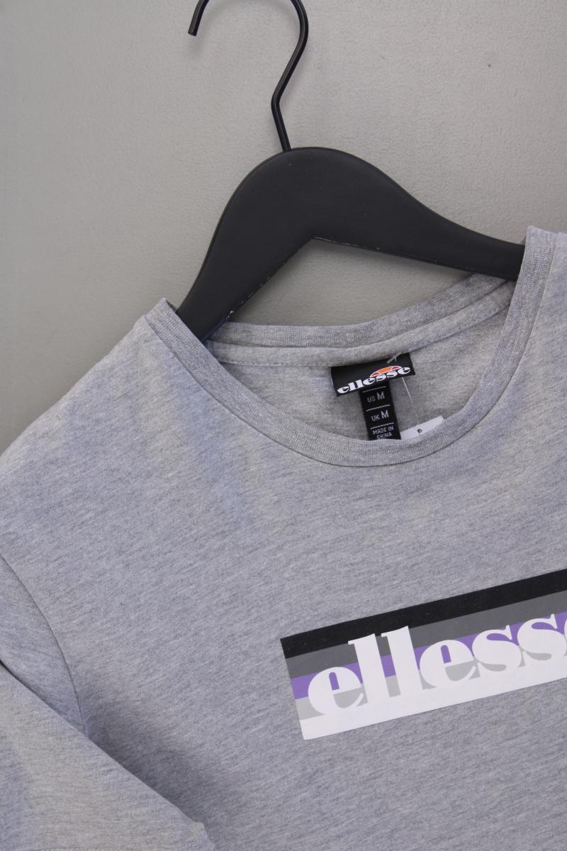 ellesse Printshirt für Herren Gr. M Kurzarm grau aus Baumwolle