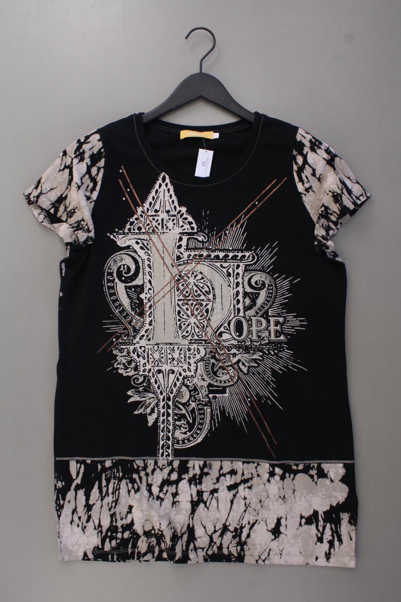 Biba Printshirt Gr. L Kurzarm schwarz aus Baumwolle