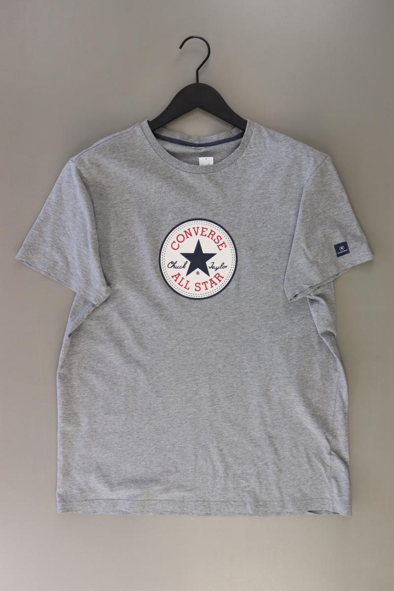 Converse T-Shirt für Herren Gr. S Kurzarm grau aus Baumwolle