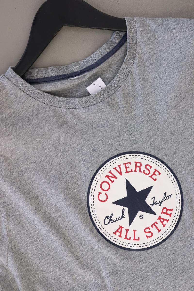 Converse T-Shirt für Herren Gr. S Kurzarm grau aus Baumwolle