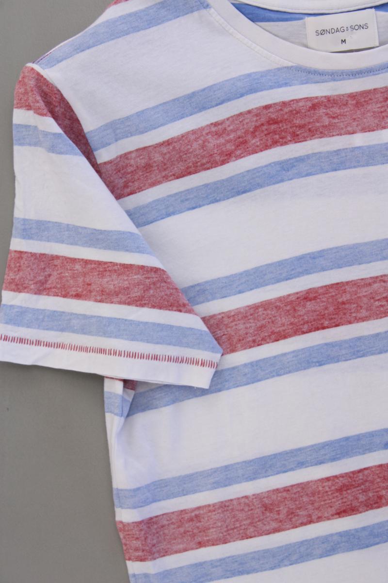 SØNDAG & SONS Shirt für Herren Gr. M gestreift Kurzarm mehrfarbig aus Baumwolle