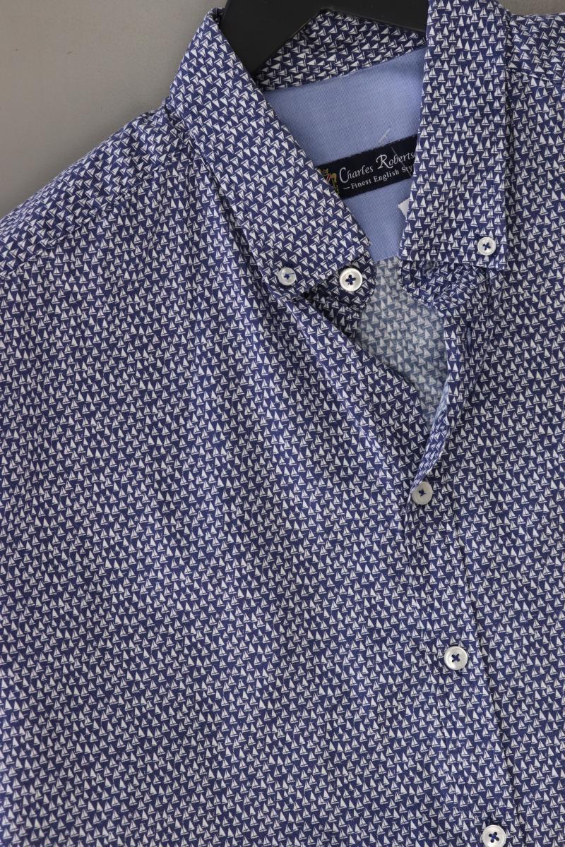 Charles Robertson Kurzarmhemd für Herren Gr. XL blau aus Baumwolle