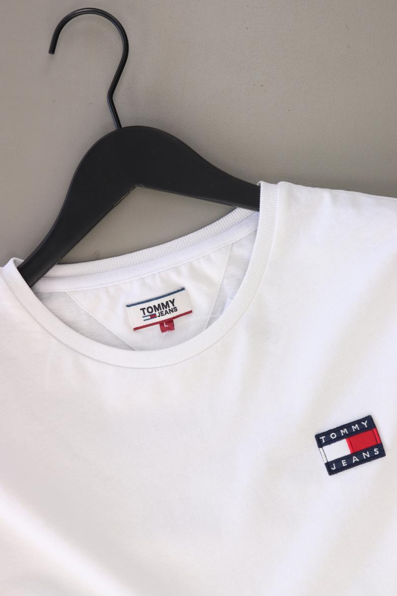 Tommy Jeans Longsleeve-Shirt Gr. L Langarm weiß aus Baumwolle