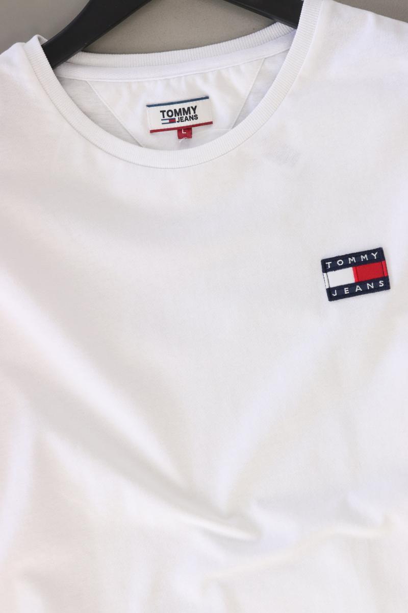 Tommy Jeans Longsleeve-Shirt Gr. L Langarm weiß aus Baumwolle