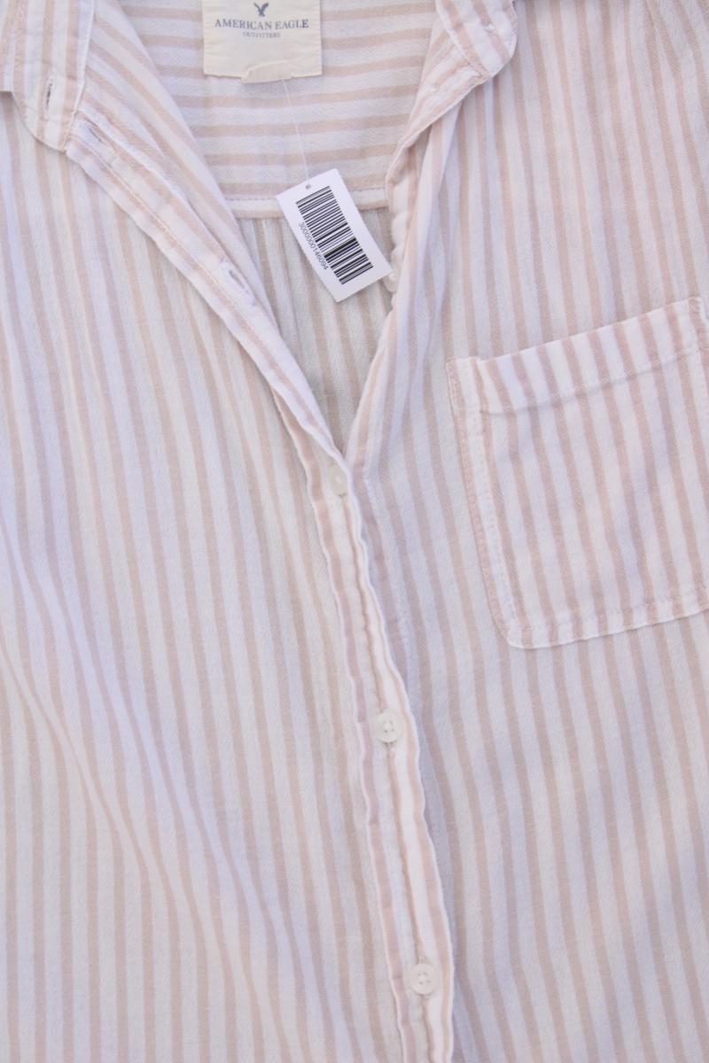 American Eagle Outfitters Kurzarmbluse Gr. XS gestreift creme