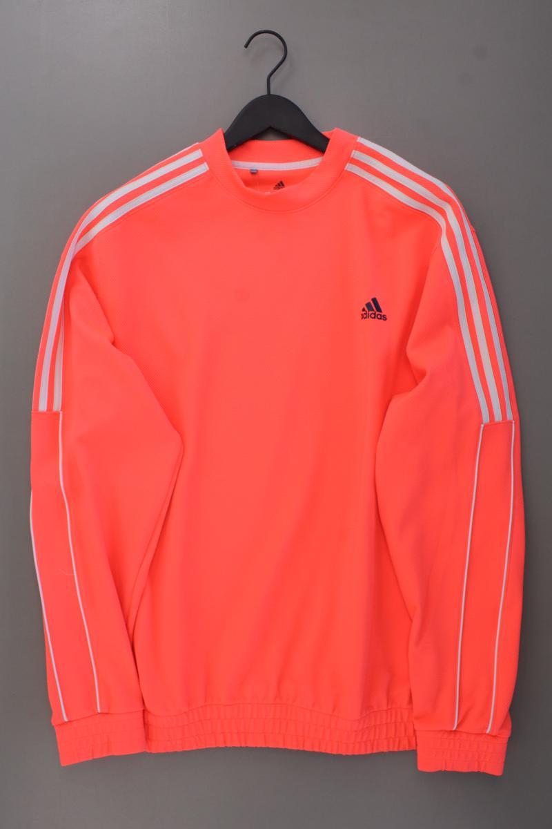 Adidas Pullover neon für Herren Gr. XL neuwertig orange aus Polyester