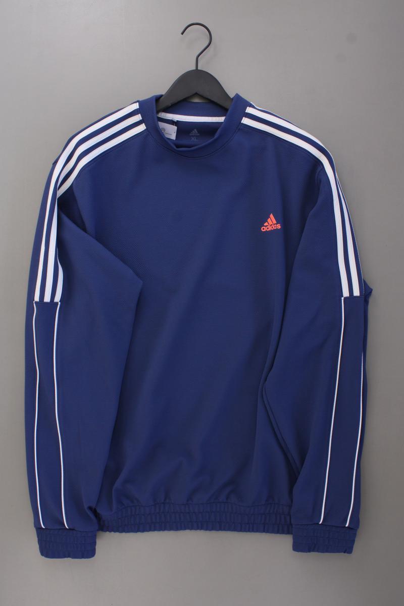 Adidas Langarmpullover für Herren Gr. XL neuwertig blau aus Polyester