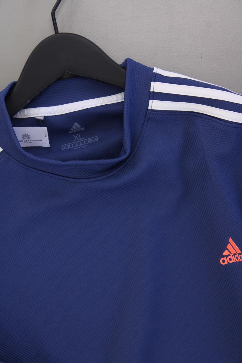 Adidas Langarmpullover für Herren Gr. XL neuwertig blau aus Polyester