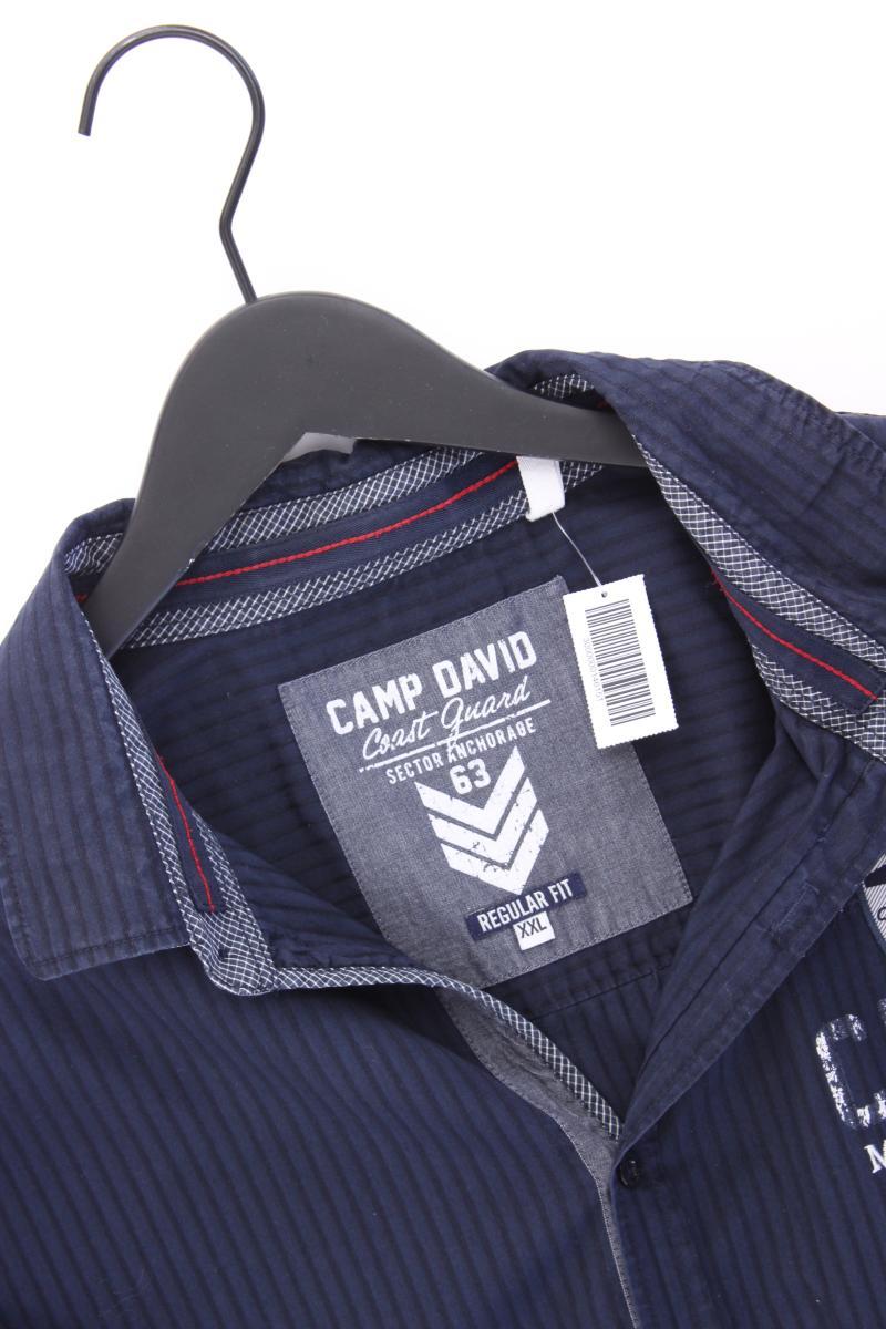 Camp David Langarmhemd für Herren Gr. XXL blau aus Baumwolle