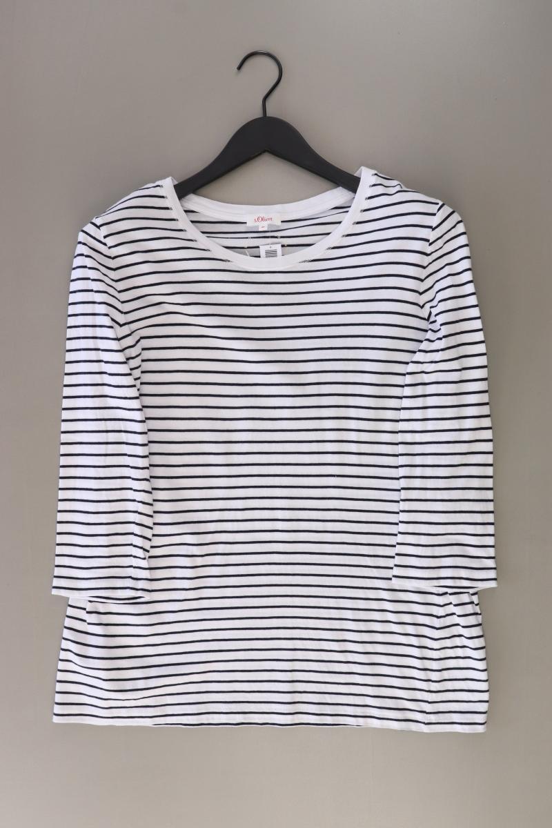 s.Oliver Ringelshirt Gr. 46 gestreift 3/4 Ärmel weiß aus Baumwolle