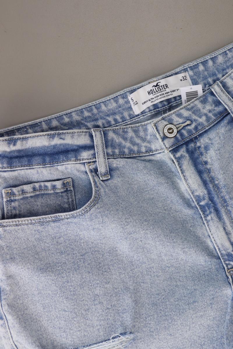 Hollister Jeansshorts Gr. W32 blau aus Baumwolle