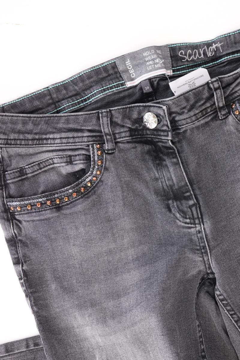Cecil Straight Jeans Gr. W30 mit Nieten grau aus Baumwolle