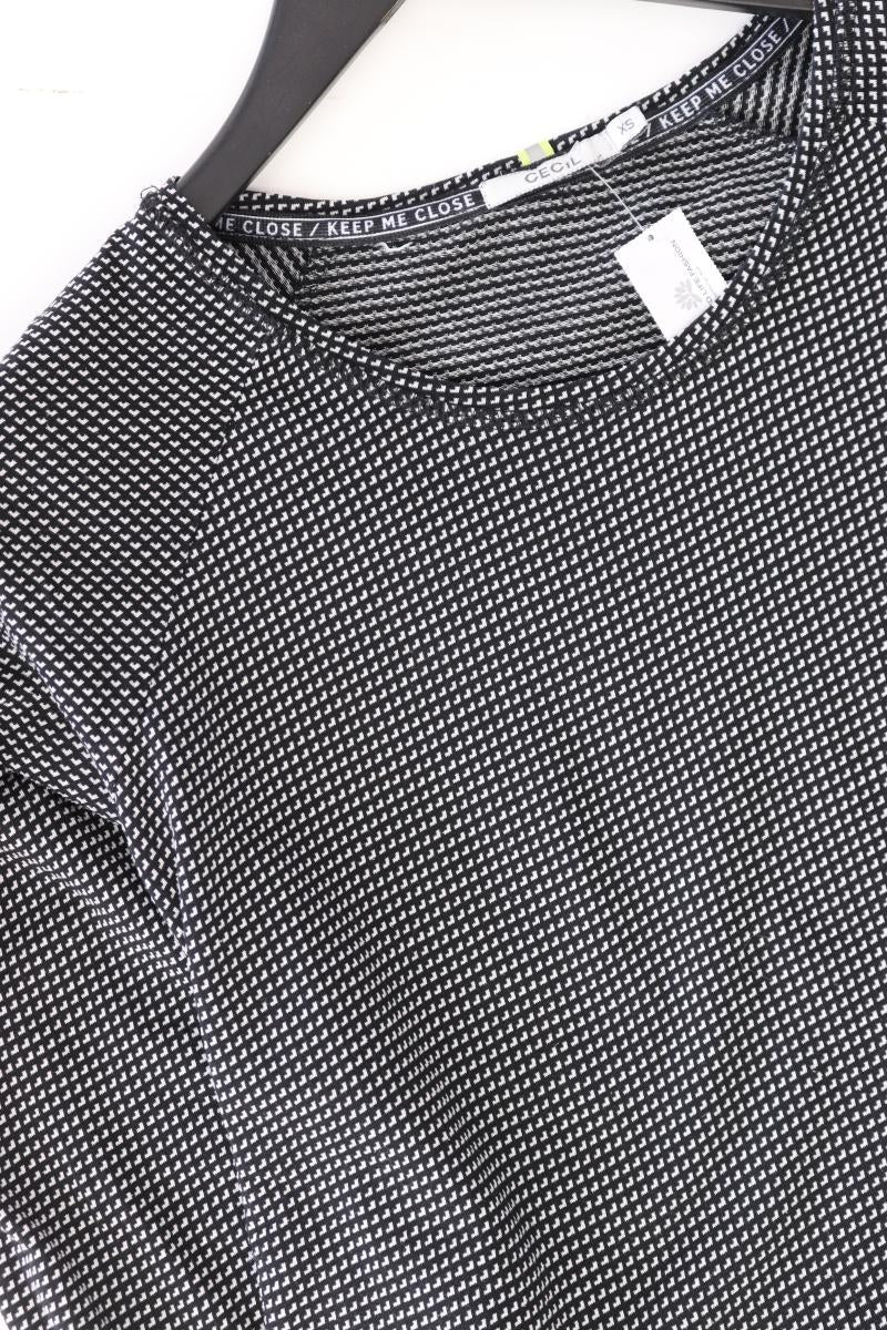 Cecil Longsleeve-Shirt Gr. XS Langarm schwarz aus Baumwolle