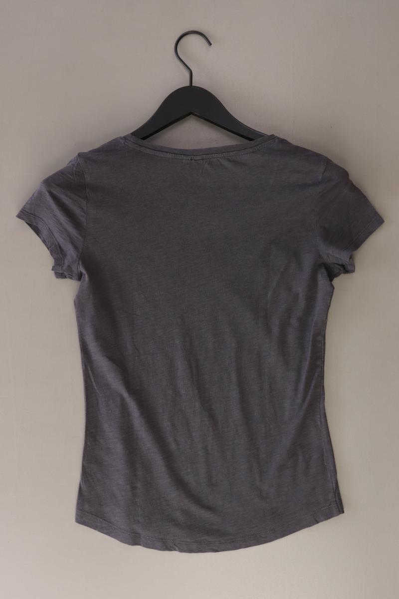 QS by s.Oliver Printshirt Gr. XS Kurzarm grau aus Baumwolle