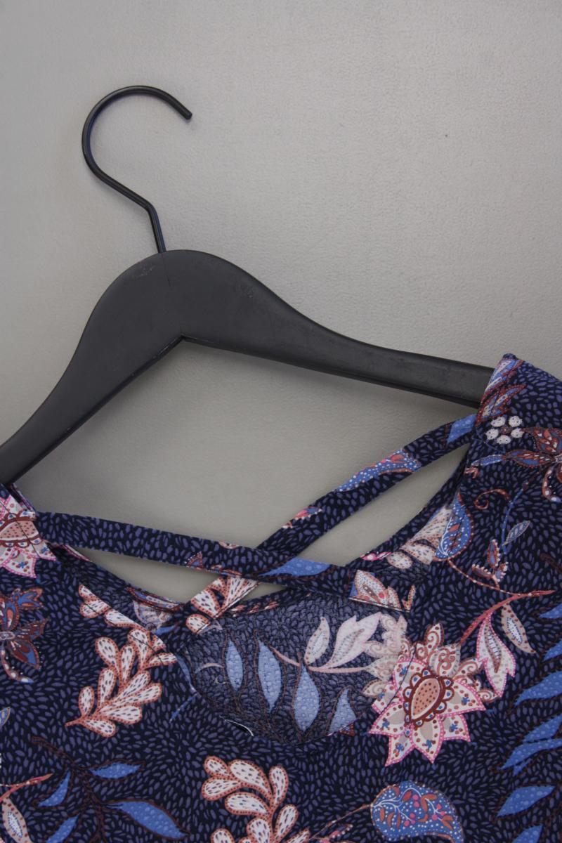 Tom Tailor Kurzarmbluse Gr. 40 mit Blumenmuster blau aus Viskose