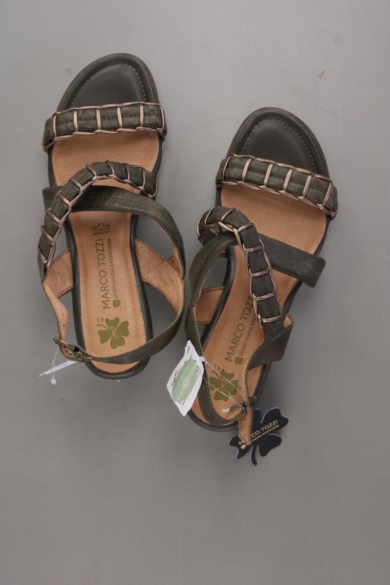 Marco Tozzi Sandalen Gr. 41 neuwertig Neupreis: 69,95€! olivgrün aus Leder