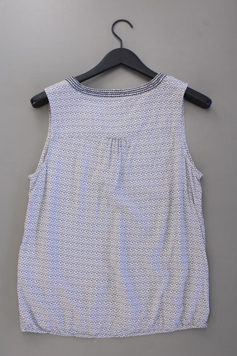 Cecil Ärmellose Bluse Gr. M geometrisches Muster grau aus Viskose