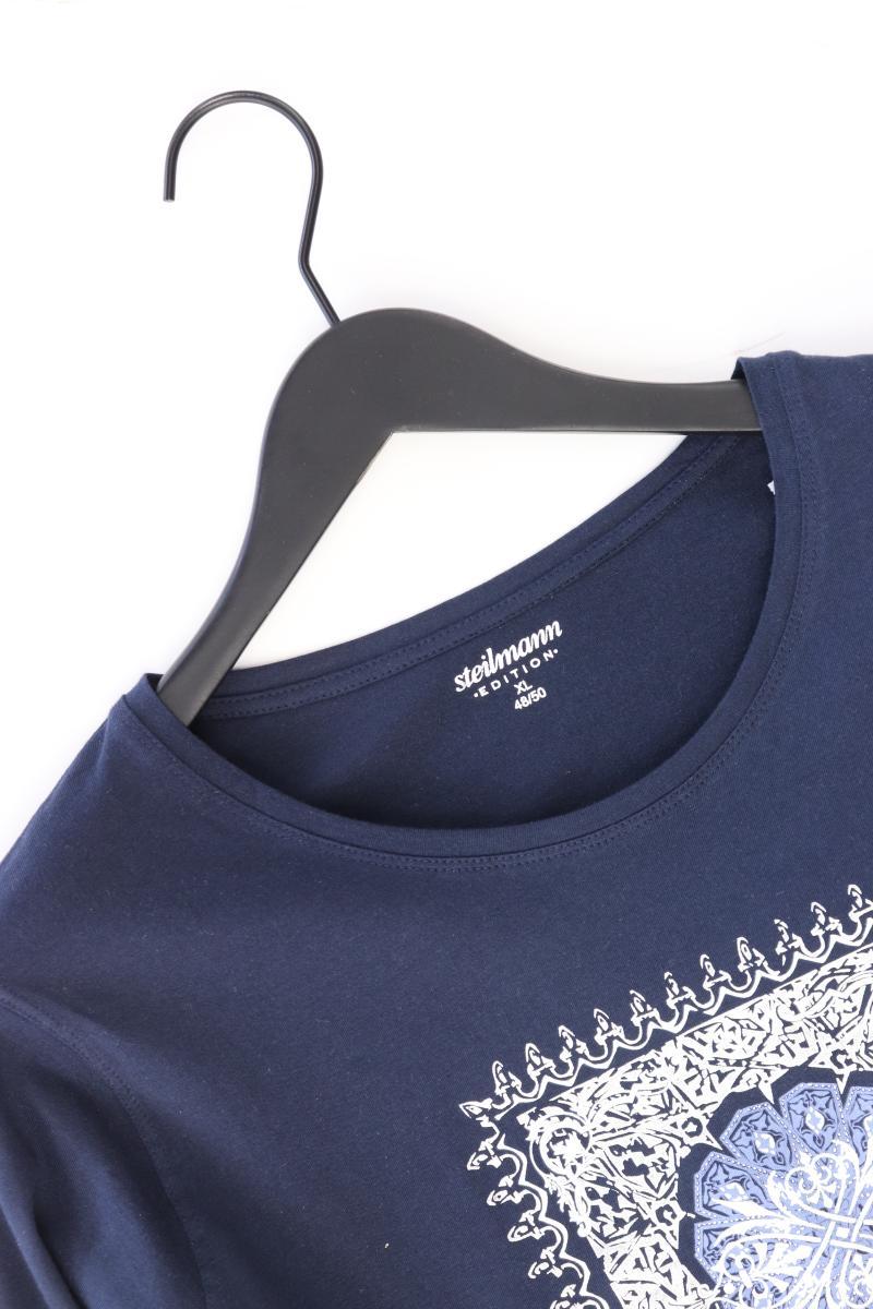 Steilmann Printshirt Gr. XL Langarm blau aus Baumwolle