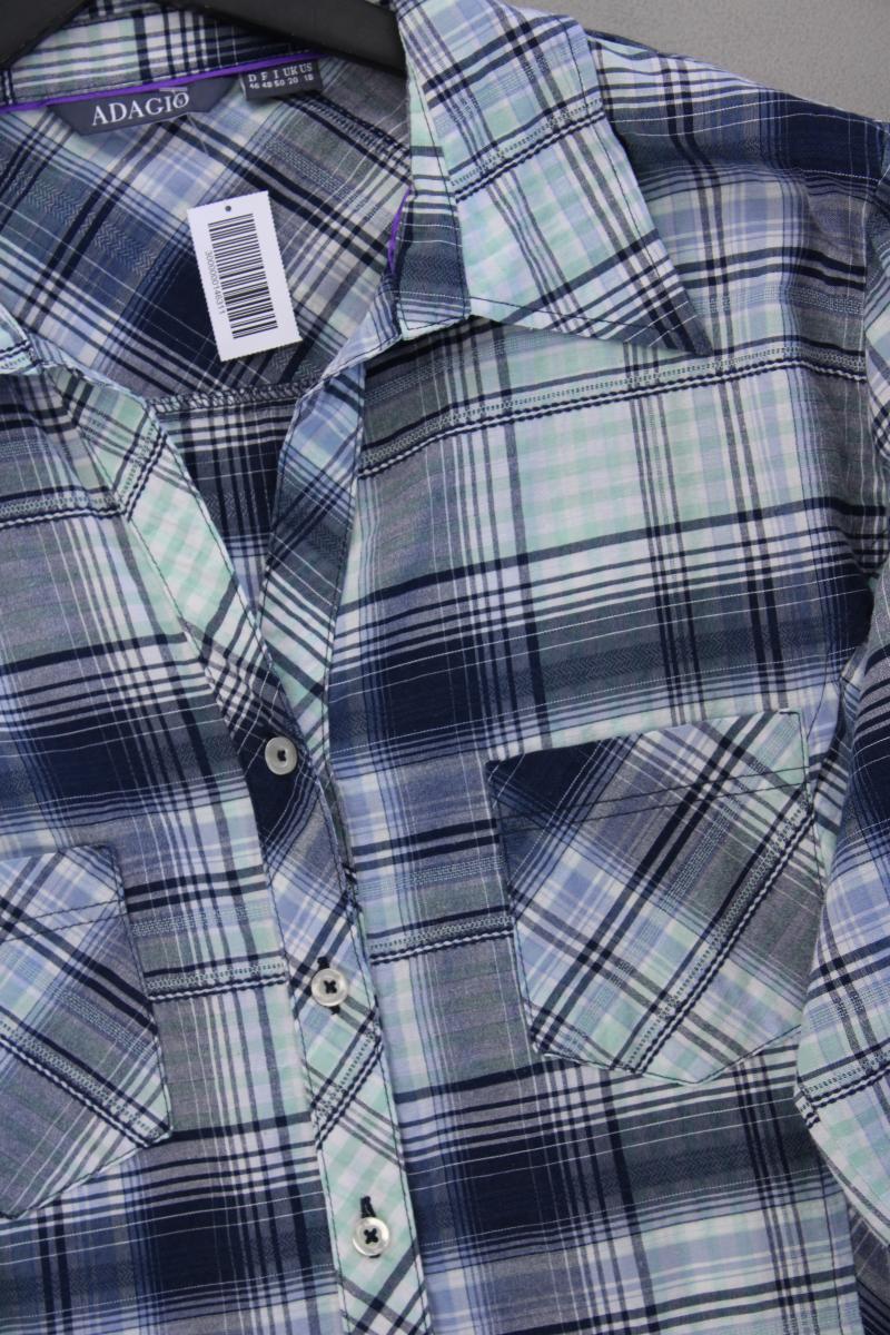 Adagio Karobluse Gr. 46 kariert 3/4 Ärmel blau aus Baumwolle