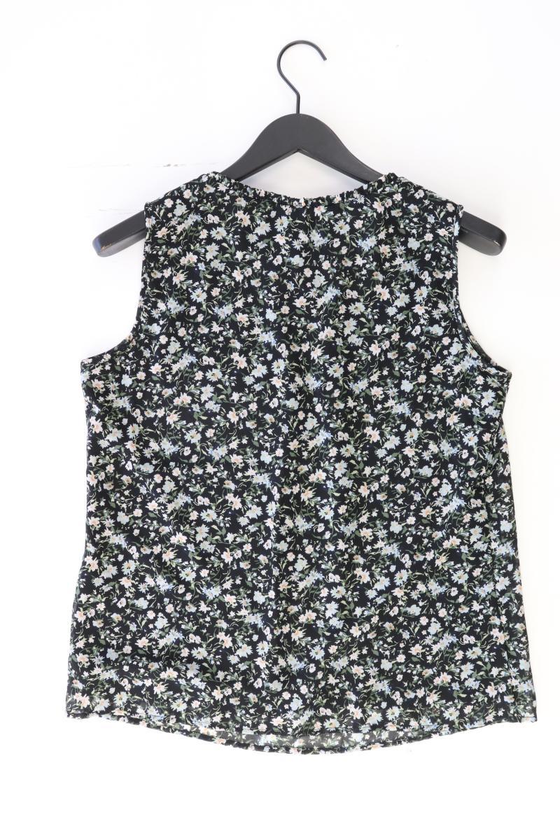 Zero Ärmellose Bluse Gr. 40 mit Blumenmuster schwarz aus Polyester