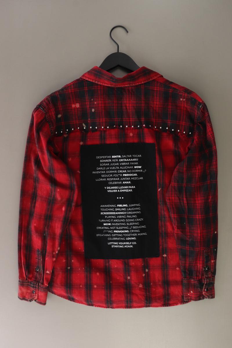 Desigual Karobluse Gr. XL kariert Langarm rot aus Baumwolle
