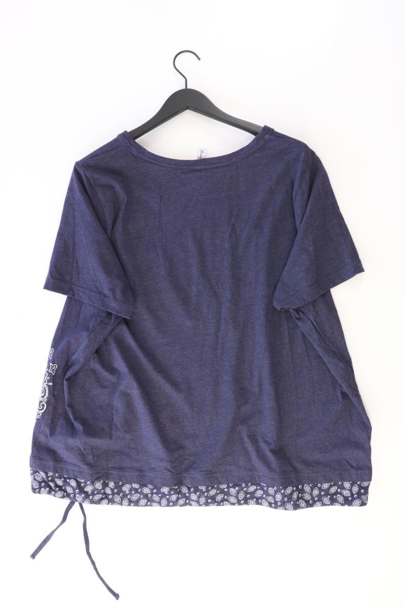 sheego T-Shirt Gr. 52/54 Kurzarm blau aus Baumwolle