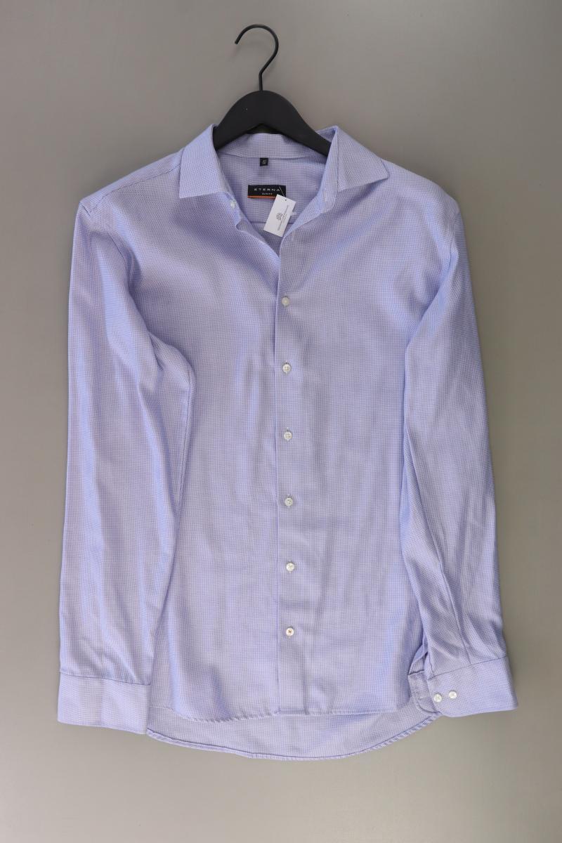 Eterna Langarmhemd für Herren Gr. Hemdgröße 41 blau aus Baumwolle