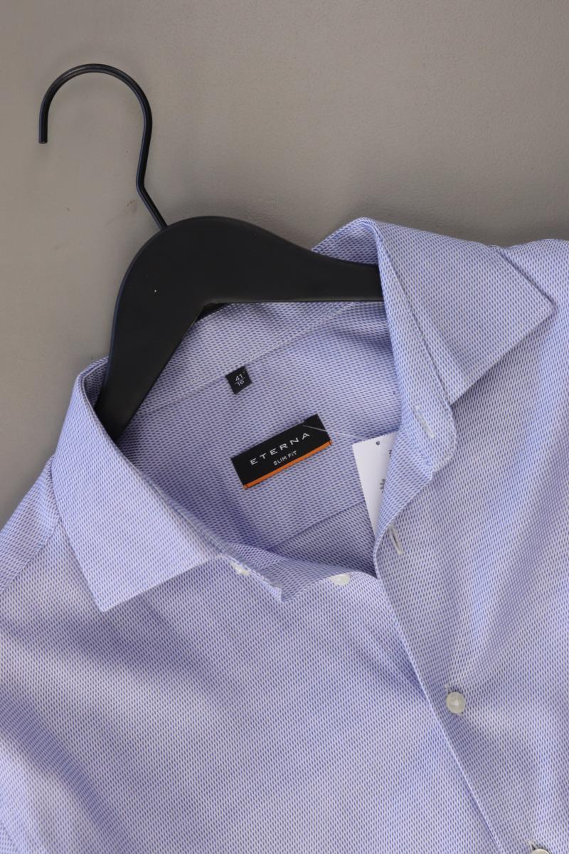 Eterna Langarmhemd für Herren Gr. Hemdgröße 41 blau aus Baumwolle