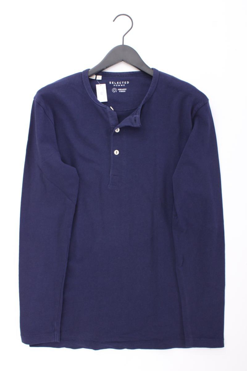 Selected Homme Longsleeve-Shirt für Herren Gr. L Langarm blau aus Baumwolle