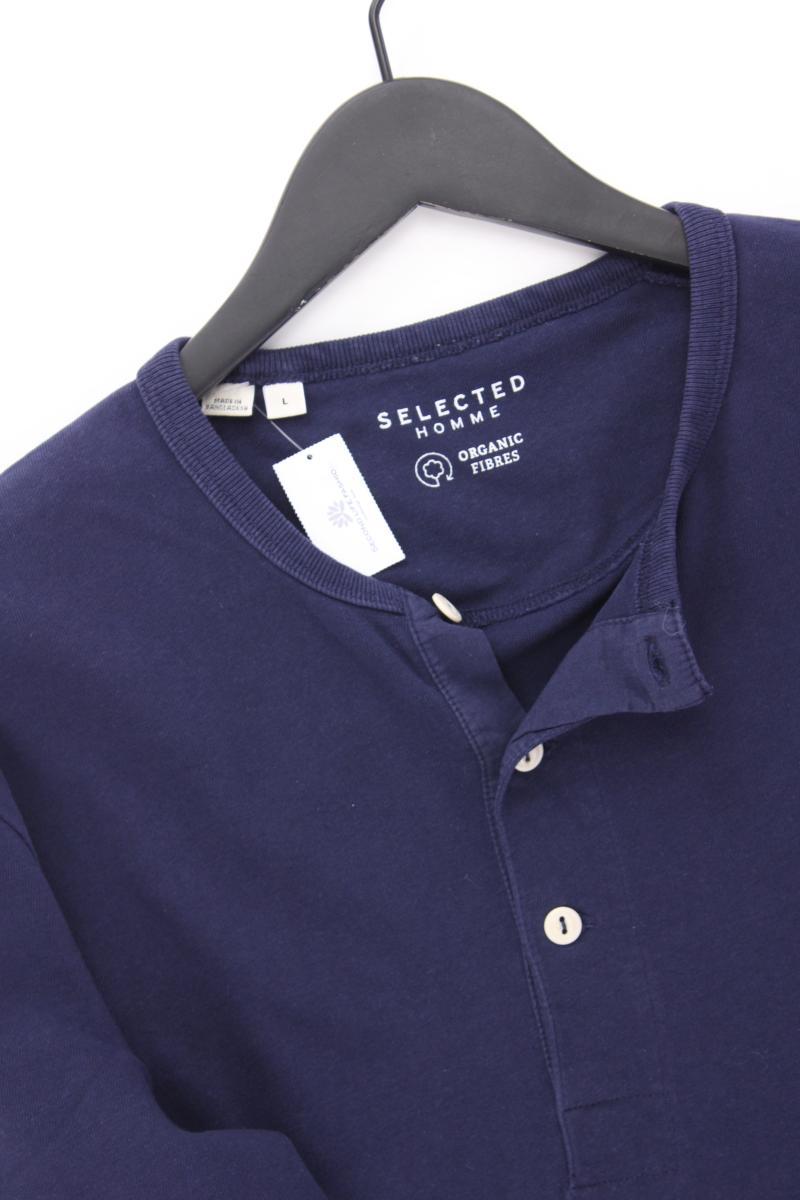 Selected Homme Longsleeve-Shirt für Herren Gr. L Langarm blau aus Baumwolle